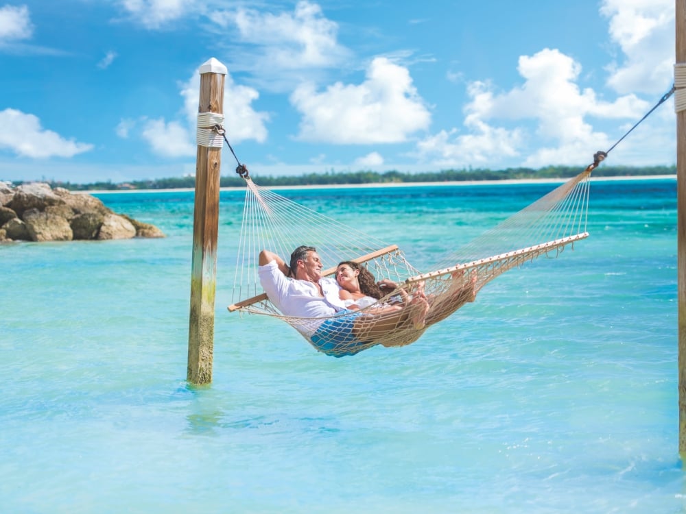 A couple in a hammock in Nassau Paradise Island