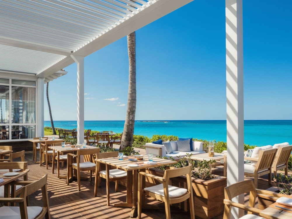 The patio at Dune by Chef Jean George Vongerichten in Paradise Island, Bahamas