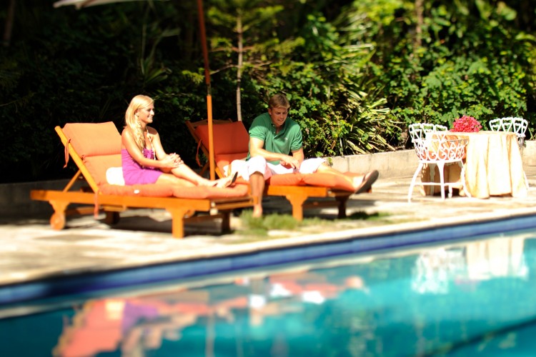 Sitting by the pool