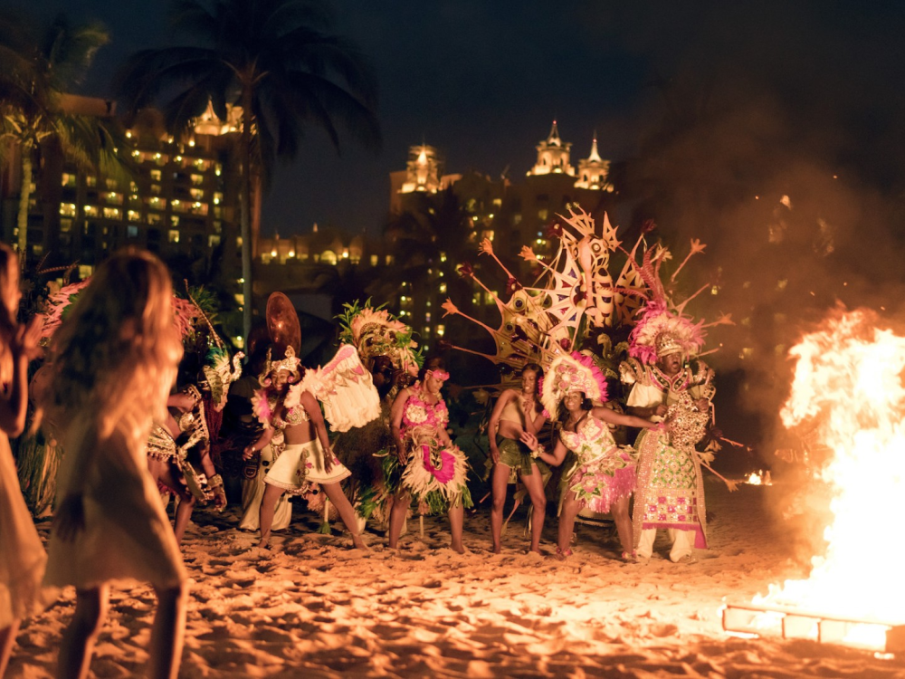 Bonfire celebration on the beach