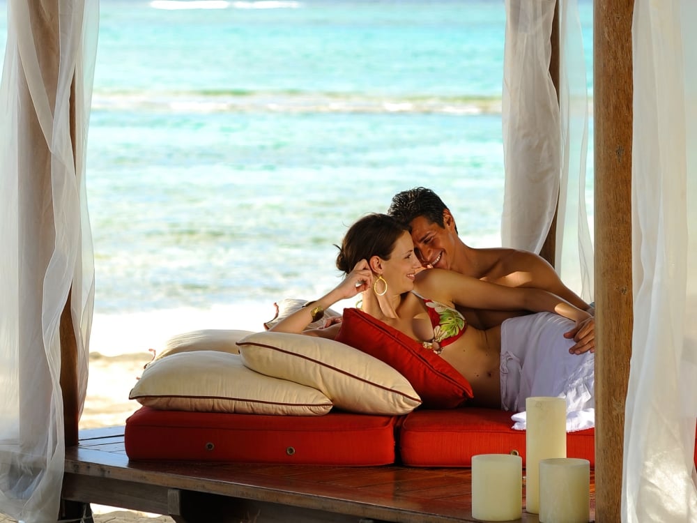 A couple enjoying the spa in The Bahamas