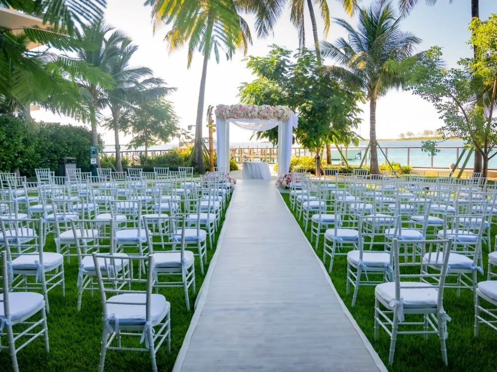 Wedding set-up at Margaritaville Beach Resort