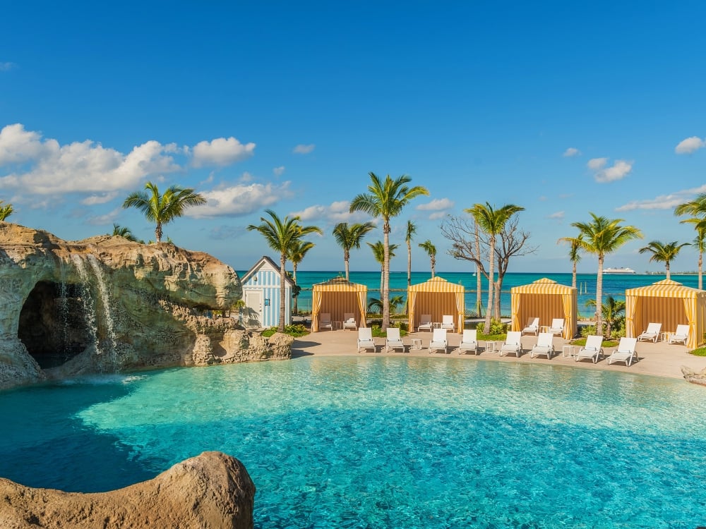 Poolside cabanas at Grand Hyatt Baha Mar 