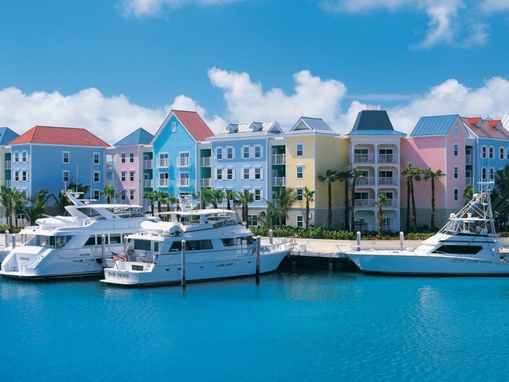 View of Harborside Resort from the Marina