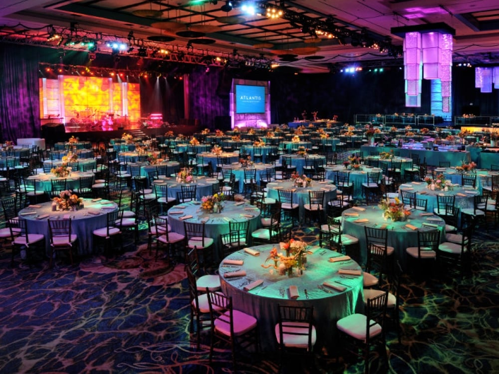 A meeting set-up in the Imperial Ballroom at Atlantis Paradise Island
