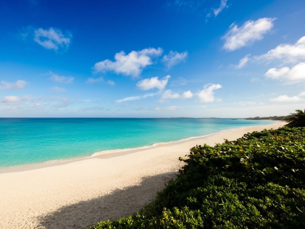 A long stretch of beach in Nassau Paradise Island