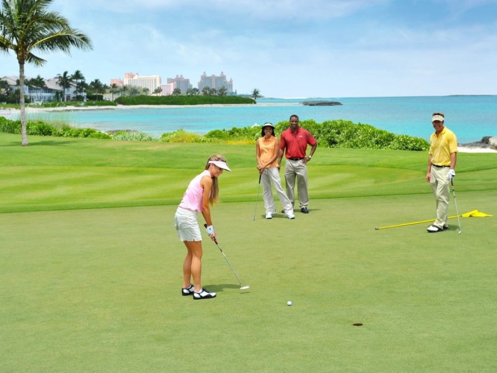 People playing golf on Ocean Club Golf Course 