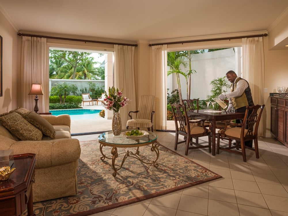 A butler suite at Sandals Royal Bahamian