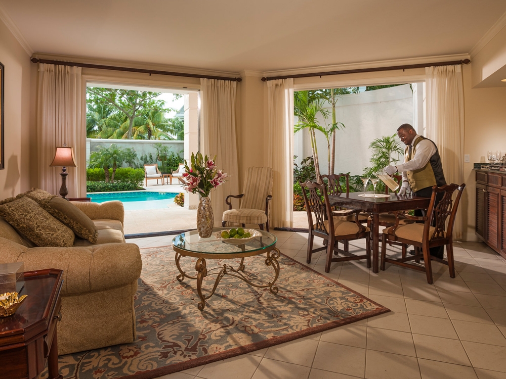 A butler suite at Sandals Royal Bahamian