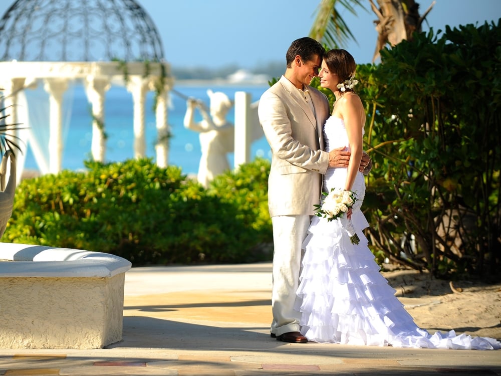 A couple getting married at Sandals Royal Bahamian