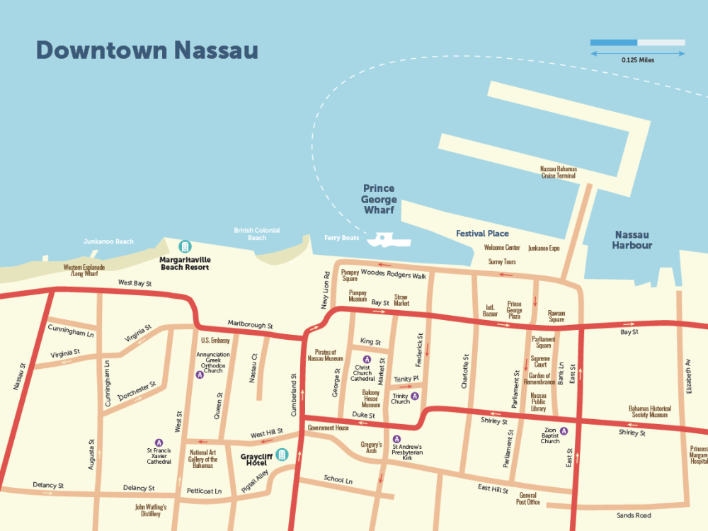 Map of Downtown Nassau