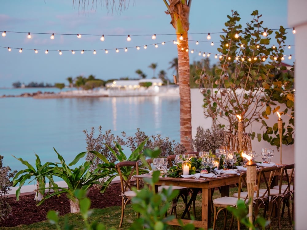 outdoor wedding reception setup