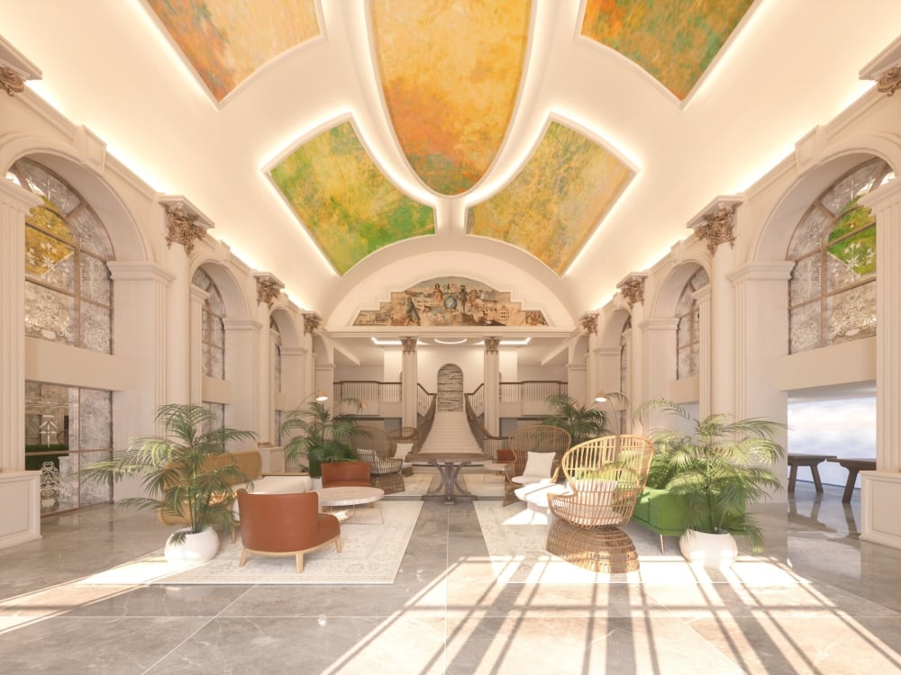 large lobby of a resort