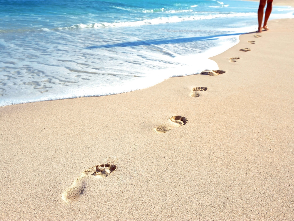 footprints in the sand