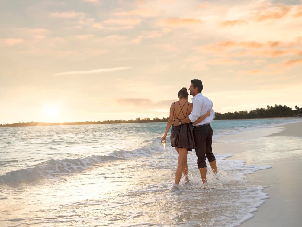 couple walking on the beach