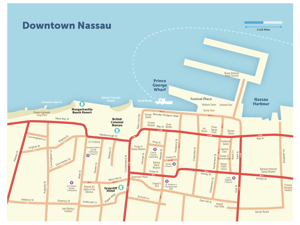 Map of Downtown Nassau