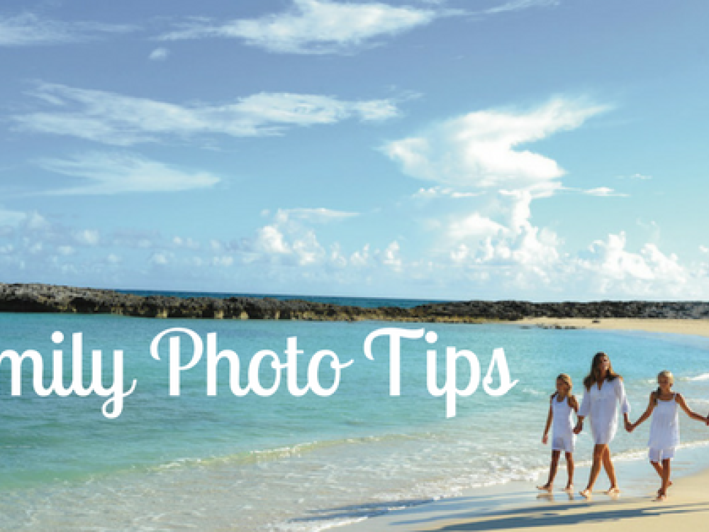 A family walks on the beach - family photo tips.