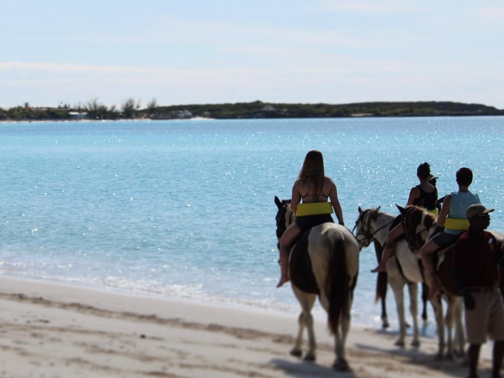 Horseback riding at Happy Trails Stables, Nassau, Bahamas