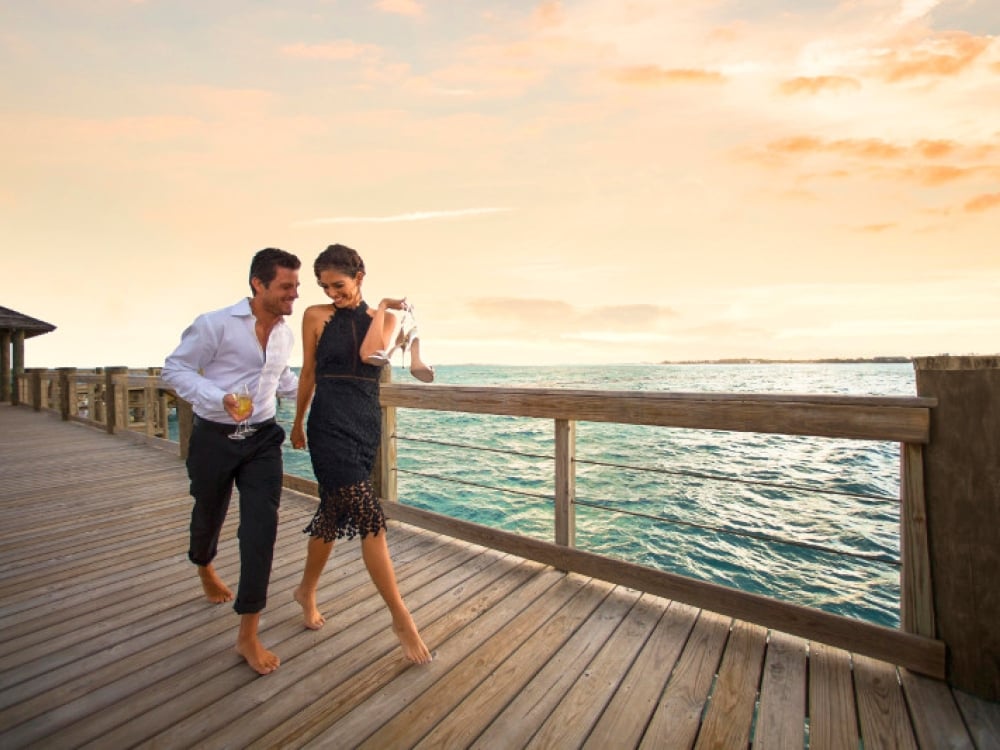 Take a stroll along the Baha Mar pier in Nassau, Bahamas.