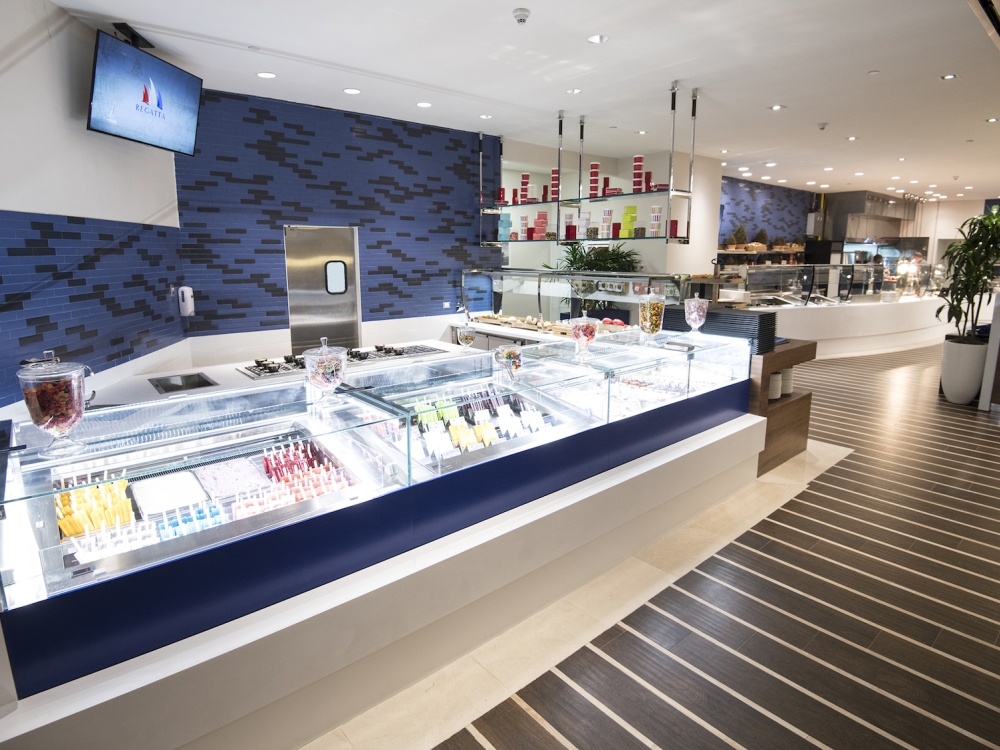 A dessert counter at Regatta at Baha Mar, a buffet restaurant in The Bahamas.