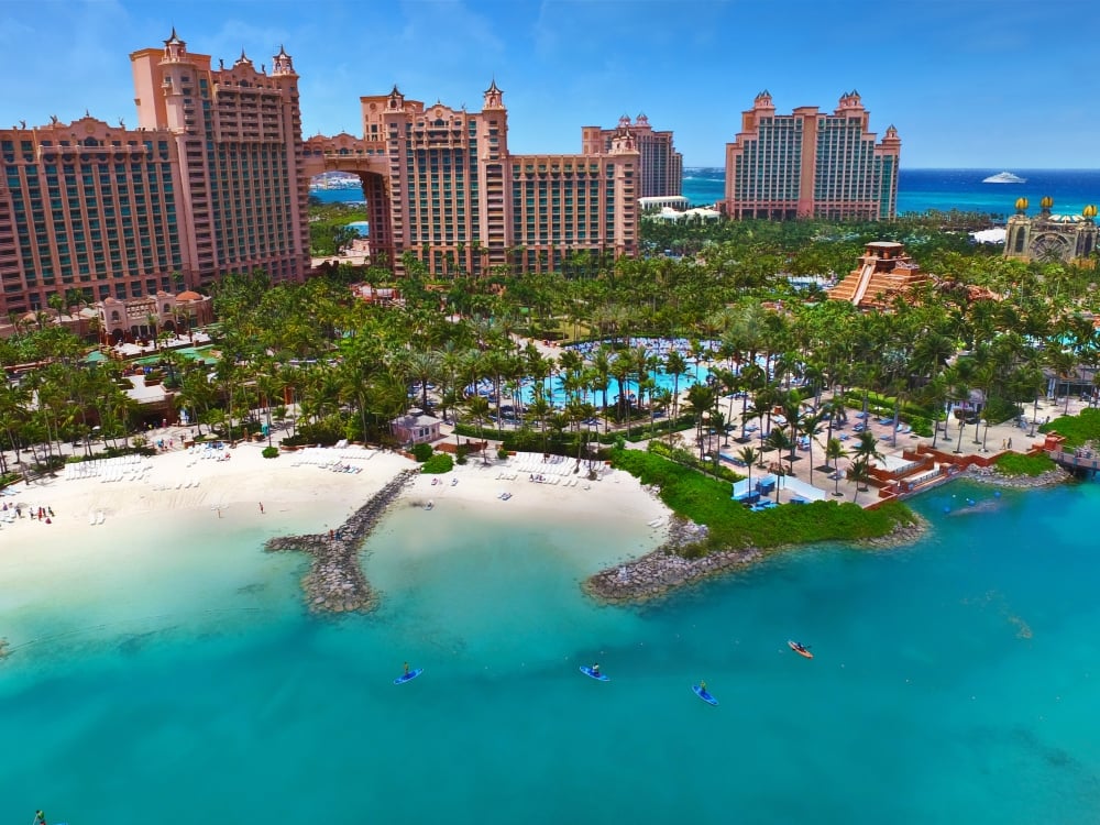 Atlantis, Paradise Island aerial shot