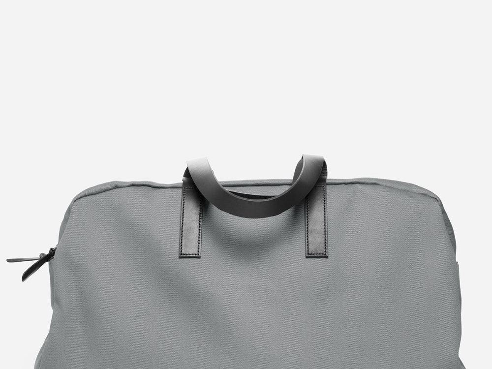 Grey twill weekender bag by Everlane