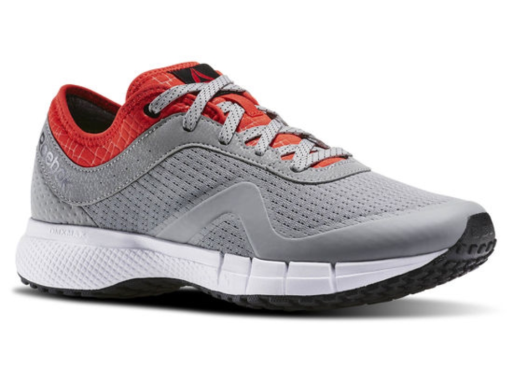 Grey and red sneaker by Reebok