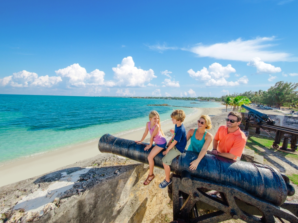 A family enjoying the view at Fort Montague