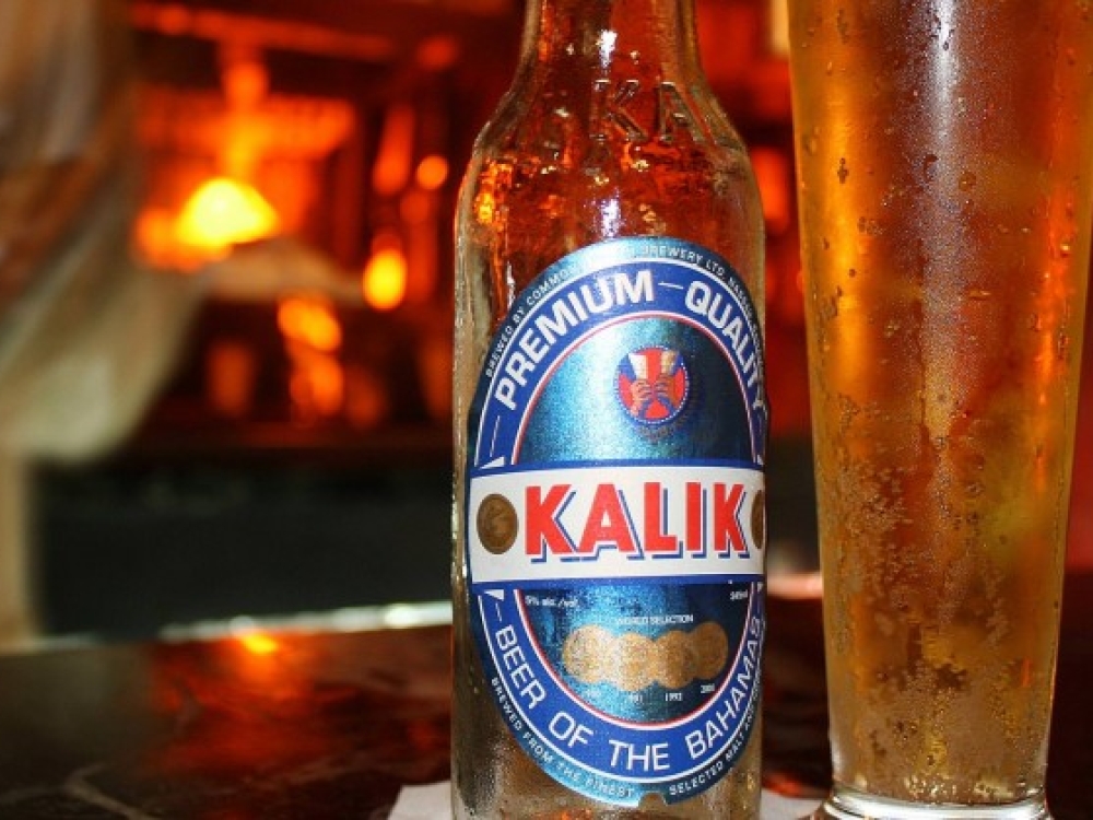 A bottle of Kalik beer - the beer of The Bahamas. 