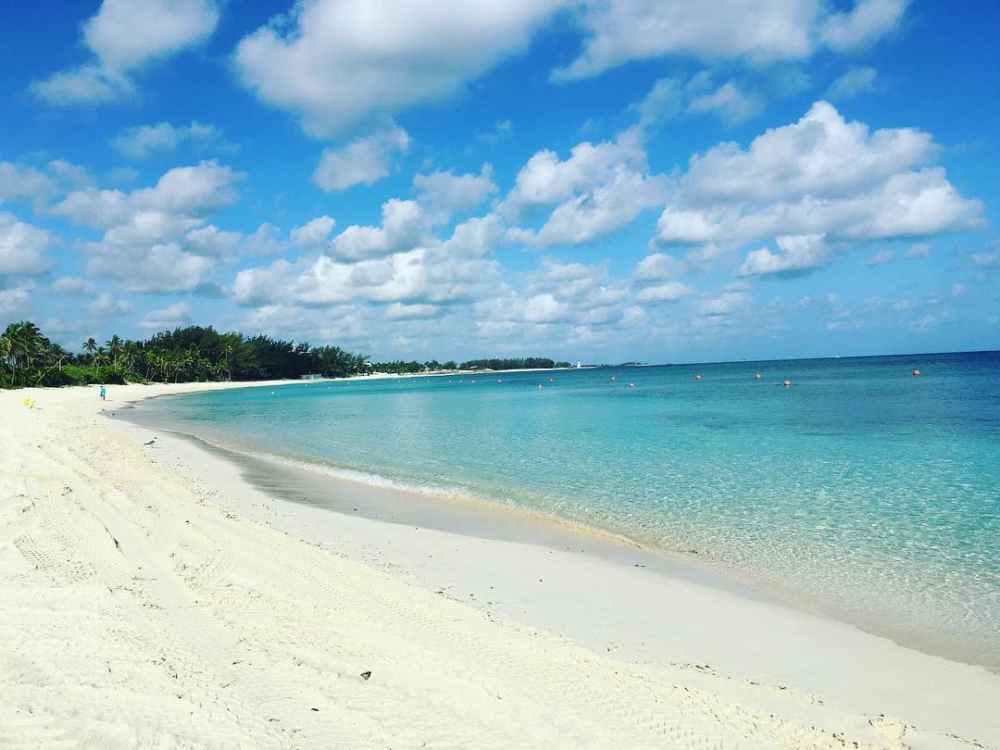 A beautiful, tropical beach in Paradise Island, Bahamas