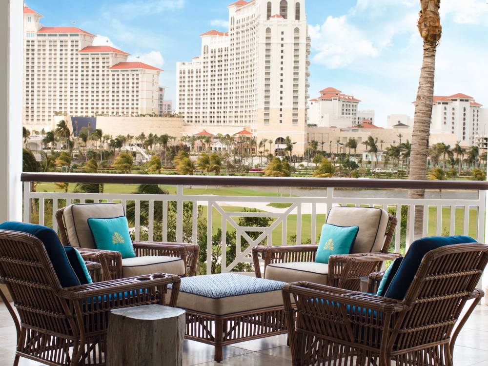 Chair overlooking the Royal Blue Golf Course