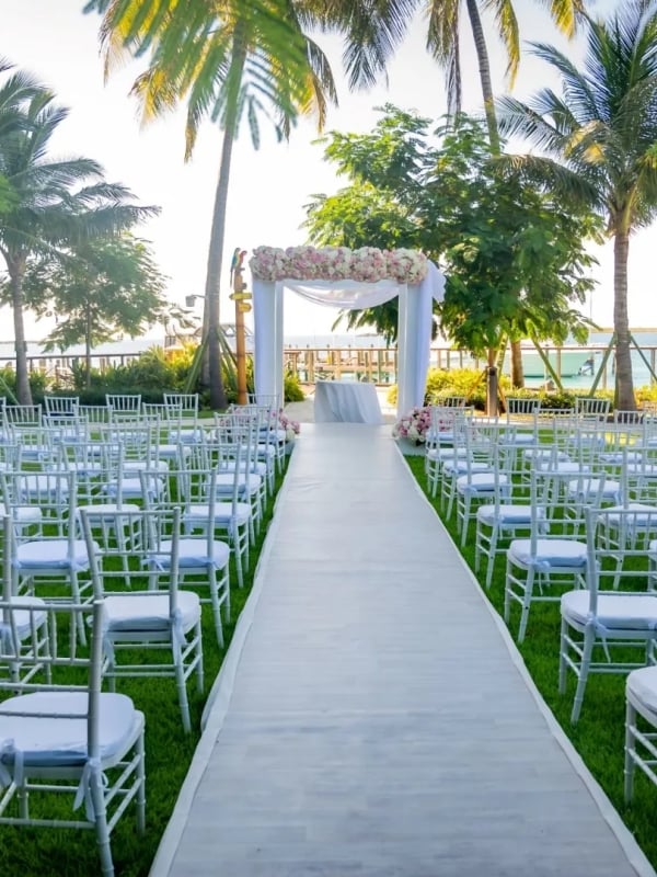 Wedding set-up at Margaritaville Beach Resort