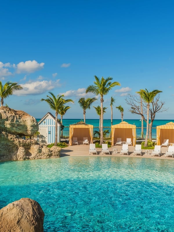 Poolside cabanas at Grand Hyatt Baha Mar 