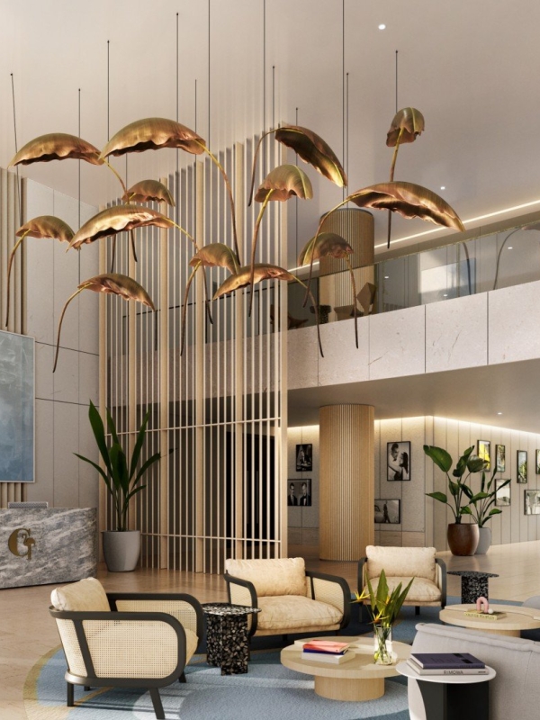 The lobby at at Goldwynn Resorts & Residences in Nassau Paradise Island