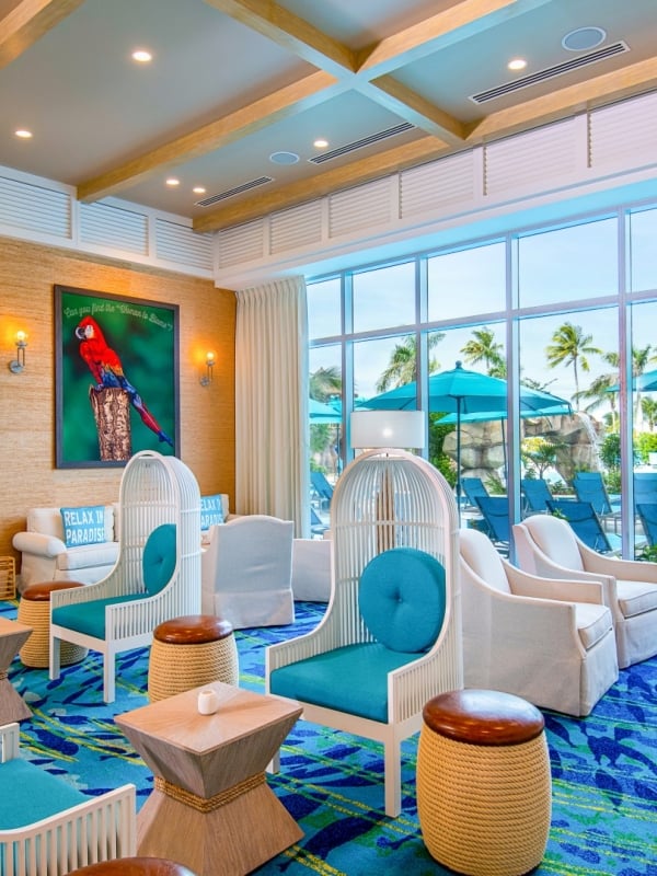 The lobby at Margaritaville Nassau Paradise Island