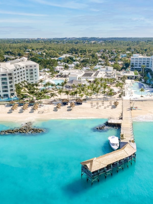 Aerial view of Sandals Royal Bahamian