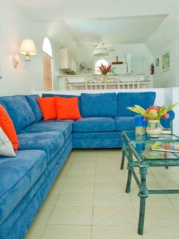 The living room in a villa at Paradise Island Beach Club
