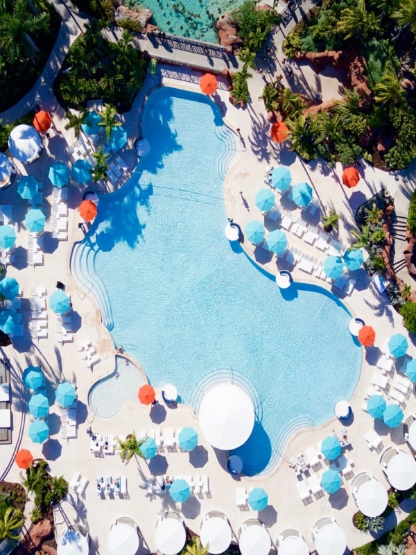 Aerial view of Coral pool at Atlantis Paradise Island