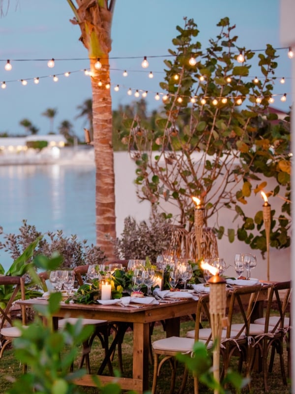 outdoor wedding reception setup