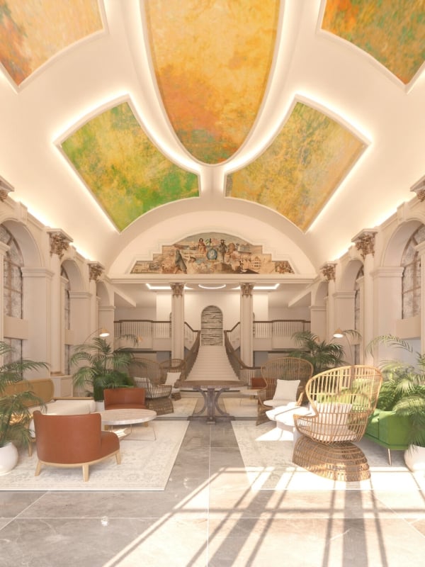 large lobby of a resort