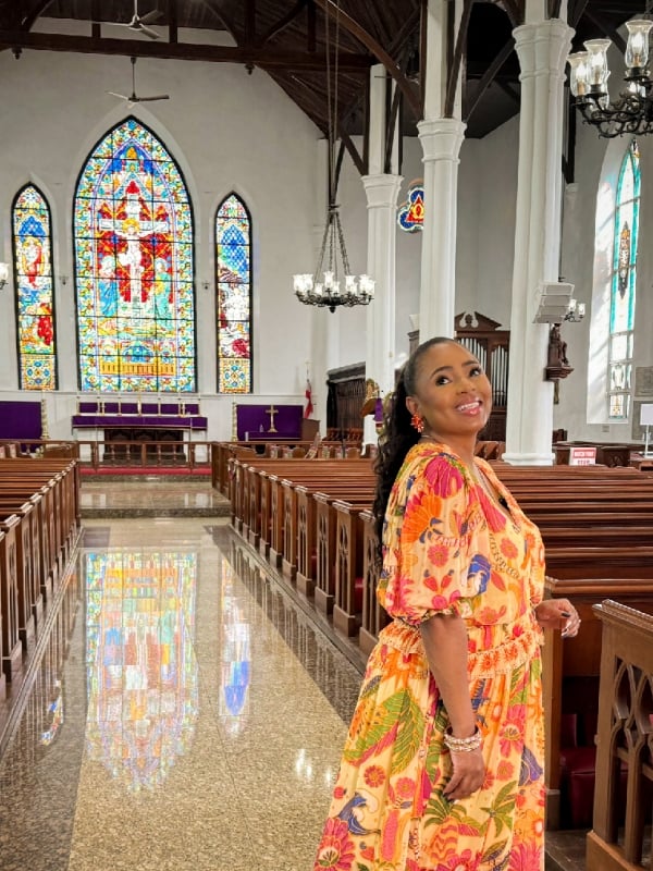 woman in a church