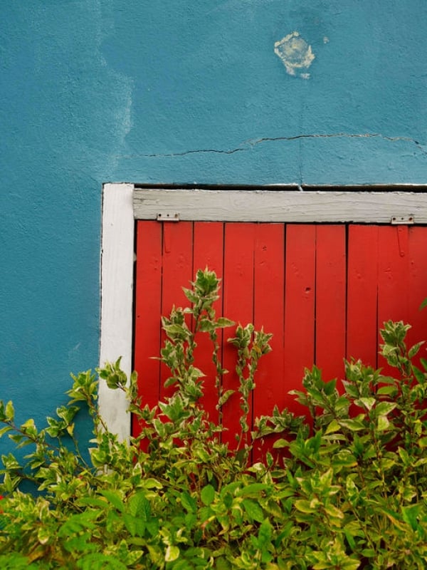blue building