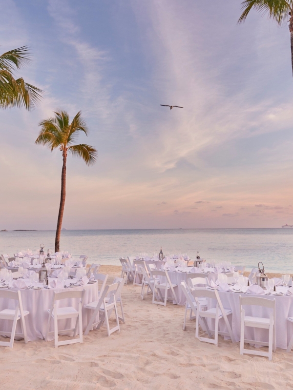 Oceanside wedding at Atlantis, Paradise Island