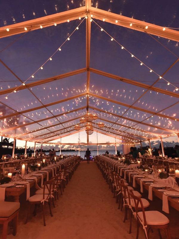 Dinner set up at the Cove Beach at Atlantis