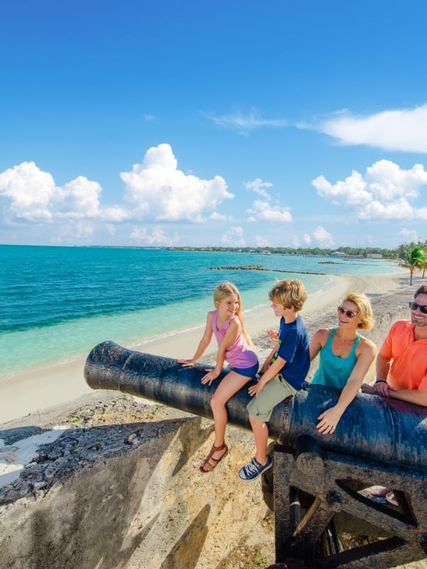 A family enjoying the view at Fort Montague